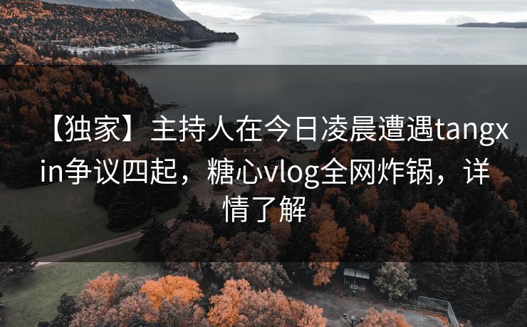 【独家】主持人在今日凌晨遭遇tangxin争议四起,糖心vlog全网炸锅,详情了解 【独家】主持人在今日凌晨遭遇tangxin争议四起,糖心vlog全网炸锅,详情了解