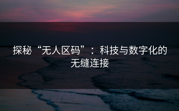 探秘“无人区码”:科技与数字化的无缝连接 探秘“无人区码”:科技与数字化的无缝连接
