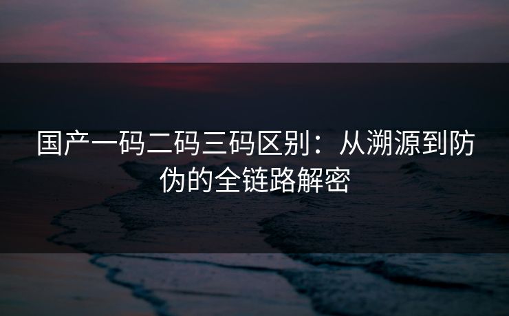 国产一码二码三码区别:从溯源到防伪的全链路解密 国产一码二码三码区别:从溯源到防伪的全链路解密