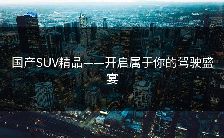 国产SUV精品——开启属于你的驾驶盛宴