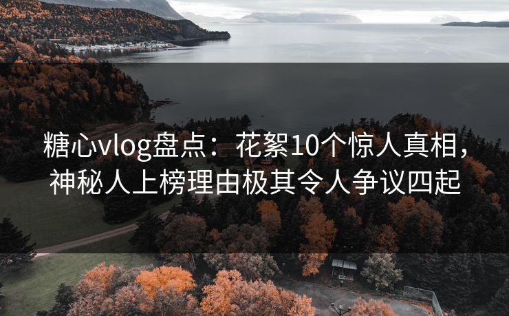 糖心vlog盘点:花絮10个惊人真相,神秘人上榜理由极其令人争议四起 糖心vlog盘点:花絮10个惊人真相,神秘人上榜理由极其令人争议四起